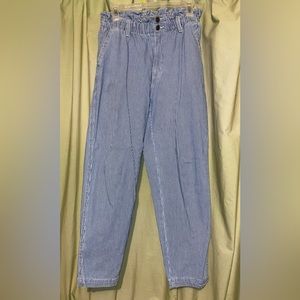 Universal Thread Blue Pinstripe Railroad Paper Bag Jeans Women’s Size 4